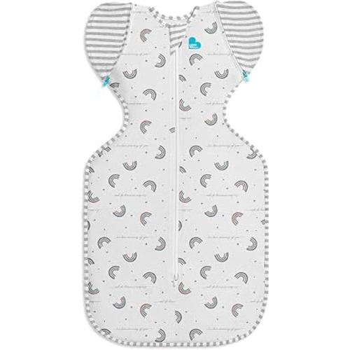 Love to Dream Swaddle Up Transition Swaddle, Patented Zip-Off Wings, Gently Help Baby Transition from Being Swaddled to Arms Free When Showing Signs of Rolling, 1.0 TOG, 13-19 lbs, Rainbow Dream