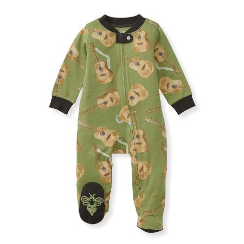 Burt's Bees Baby Boys' Organic Cotton Loose Fit Sleep and Play One-Piece Zip Front Footed Pajamas