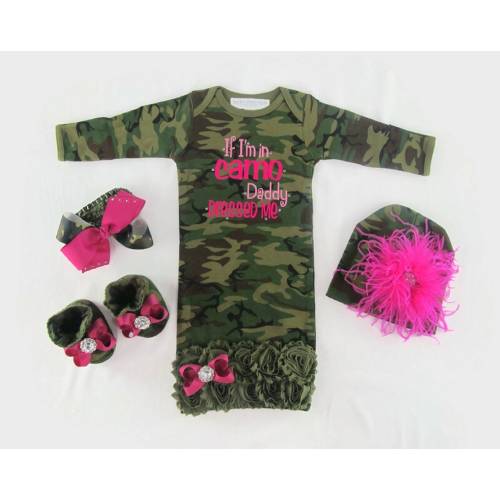 Camo Clothes Baby, Baby Gift, Take Home Outfit, Camo Dress , Baby Gift, Baby Shower Gift, Camo Clothing, Baby Gown, Newborn Gift, Baby Girl