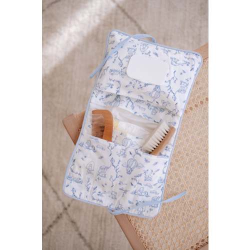 Wet Wipes and Diaper Clutch - Toile De Jouy/Blue
