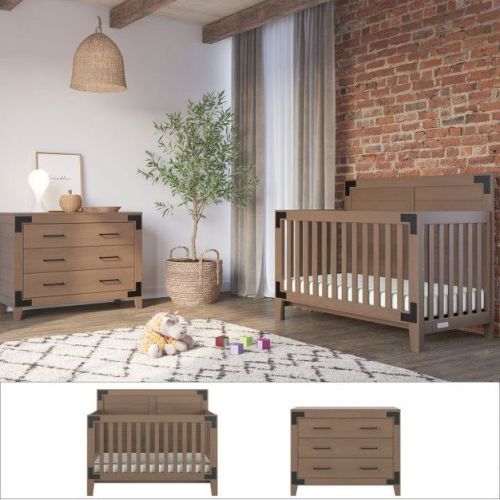 Child Craft Lucas Crib and Dresser Nursery Set, 2-Piece, Includes 4-in-1 Convertible Crib and 3-Drawer Dresser