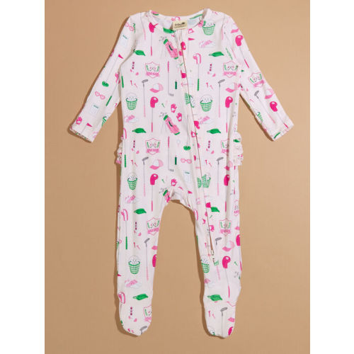 Golf Club Ruffle Footie in Pink | Tullabee