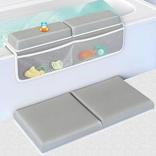 TOUA Comfortable Soft Baby Support Bathtub Kneeler Mat Knee Saver Cushion and Bathroom Elbow Rest Pad Set