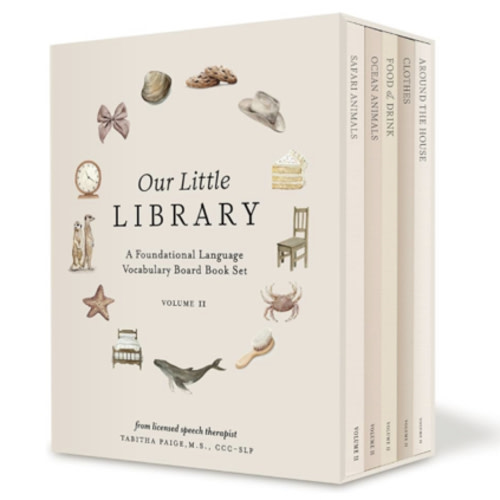 Amazon.com: Our Little Library Vol. 2: First 100 Words Board Book Box Set, including Ocean Animals, Safari Animals, Food and Drink, Clothes, and Around the House (Tabitha Paige Children's Book Series): 9781958803882: Paige MS CCC-SLP, Tabitha, Paige Tate