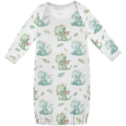 Baby Girls Boys Sleeper Gown Popcorn Buckets Long Sleeve Nightgown for Newborn 0-12 Months