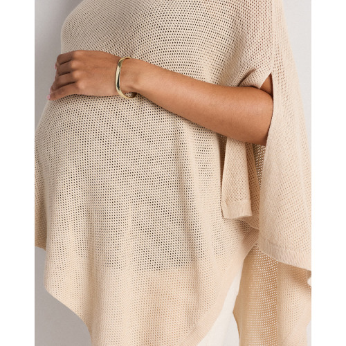 Lightweight Cotton Cashmere Nursing Shawl in Heather Oatmeal
