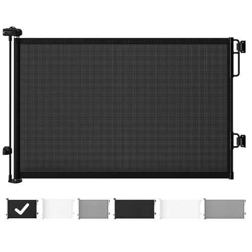 Cumbor Baby Gate Dog Gate Retractable for Stairs Indoor, Extends up to 55" Wide Mesh Dog Gate for Doorways, 34" Tall Safety Dog Gates for The House, Easy to Use Pet Gate for Stairway & Ourdoors, Black - 34" Tall x 55" Wide