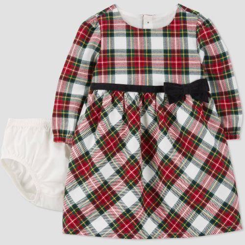 Carter's Just One You®️ Baby Girls' Plaid Dress With Bow - Red/black 18m
