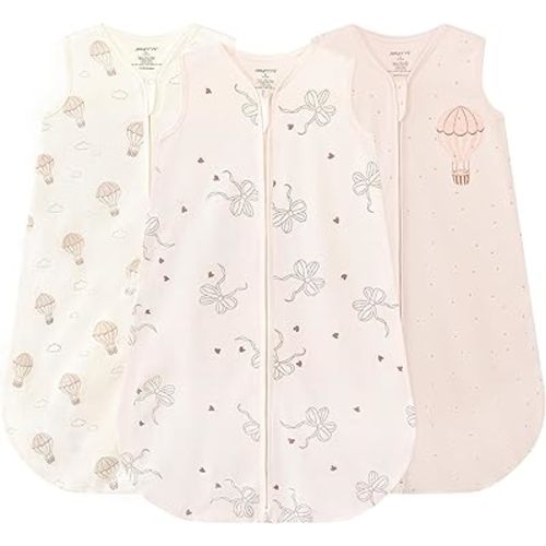 JELLYMONI Baby Sleep Sack 12-18 Months Wearable Blanket for Baby, 100% Cotton 2 Pack Infant Toddler Sleeping Sack Lightweight Soft 2-Way Zipper Sleepsack
