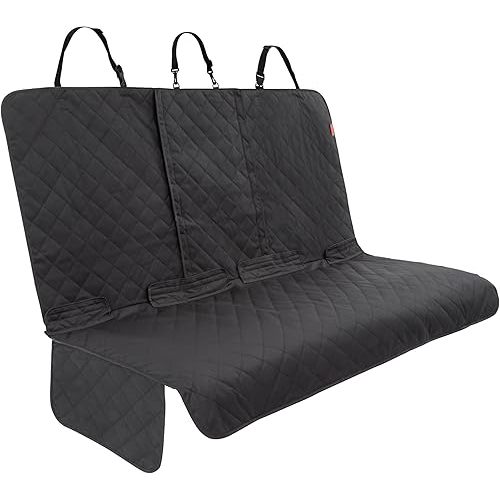 Lusso Gear Dog Car Seat Cover for Back Seat - 100% Waterproof - Full Protection from Mud, Scratches, Shedding - Non-Slip Rear Seat Protector for Dogs - Secure Fit for Car, Truck, SUV (Black)