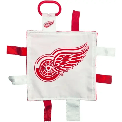 The Learning Lovey Detroit Redwings Baby Tag Toy - NHL Hockey Baby Sensory Crinkle Toys - Soft & Safe - Ideal Baby Stroller Toy - BPA Free w/Stroller Clip (8" x 8" Tag Toy)…