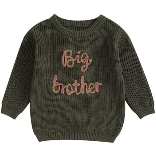 Big Brother Little Brother Matching Outfits Toddler Baby Boy Knit Sweater Romper Fall Winter Clothes