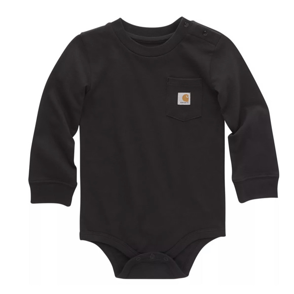 Carhartt Baby Unisex Long-Sleeve Pocket Bodysuit, 3M,Black at Tractor Supply Co