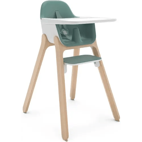 UPPAbaby Ciro High Chair/Sleek, Easy-to-Clean Design/Perfect-Fit Tray to Bring Baby to Table/Patent-Pending Harness/Dual-Position, 180-Degree Rotating Footrest/Emrick (Green/Rubberwood)