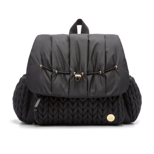 Levy Stylish Diaper Backpack - Black Herringbone