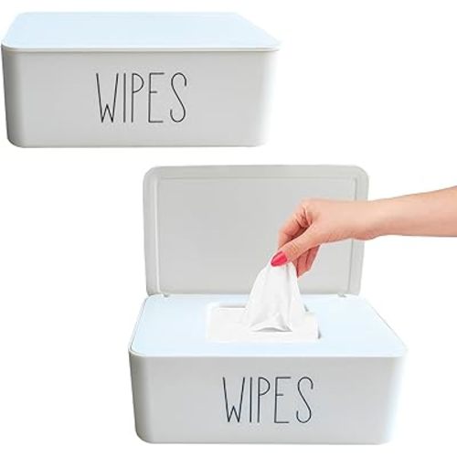 Moorfowl 2 Pack Baby Wipes Dispenser for Bathroom,7.28" L * 4.80" W * 2.75" H, Flushable Wipes Holder Container Sleek Funny Nursery and Baby Registry Essential