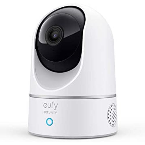 eufy Security Indoor Cam E220, Pan & Tilt, Indoor Security Camera, 2K - 3 MP Wi-Fi Plug-in, Voice Assistant Compatibility, Night Vision, Motion Tracking, HomeBase 3 Compatible, Motion Only Alert