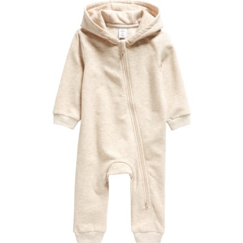 Baby Hooded Fleece Romper, Size: 6M
