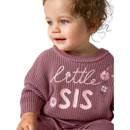 Modern Moments By Gerber Gender Neutral Sibling Matching Sweater, Sizes 0/3 Months or 3/6 Months