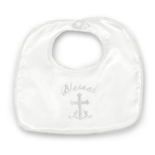 Bearington Baby Blessings Boy's Christening and Baptism Bib, 10" x 10"