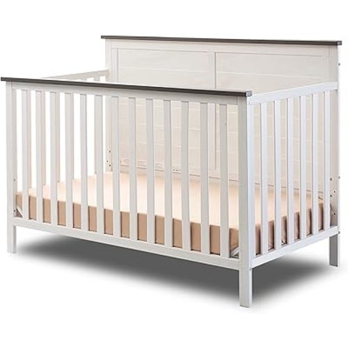 Sorelle Furniture Ashley Crib, Classic 4-in-1 Convertible Pannel Crib, Baby Crib Made of Wood, Non-Toxic Finish, Wooden Baby Bed, Toddler Bed, Child’s Daybed and Full-Size Bed, Nursery Furniture