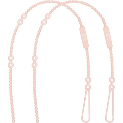 Olababy Silicone Strap for Baby Toys, Teethers, Sippy Cups, Bottles w Handles, Feeding Spoons, High Chairs, Strollers, Car Seats and Travel Essentials (2 Straps, Coral)