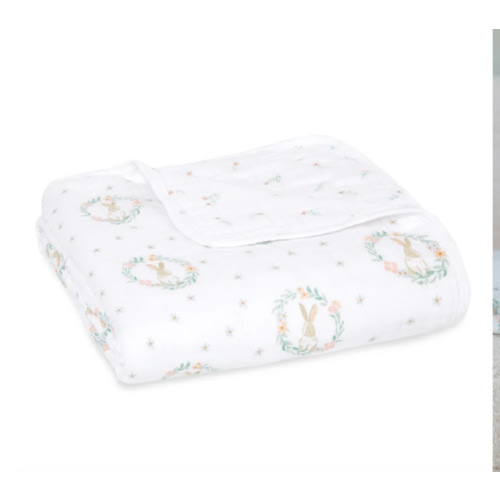 Blushing Bunnies Cotton Muslin Dream Blanket | aden + anais