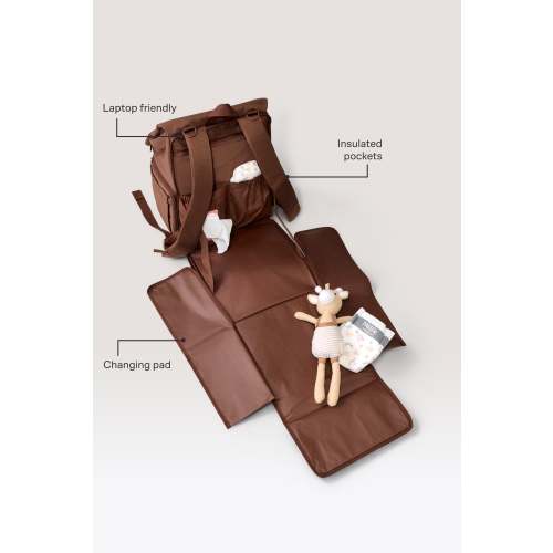 BÉIS ‘The Ultimate Diaper Backpack’ in Maple - Brown Diaper Bag Backpack