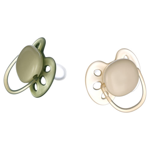 Philips Avent Ultra Soft Pacifier 0-6M, Sand / Pastel Warm Green, 2 Pack SCF091/05