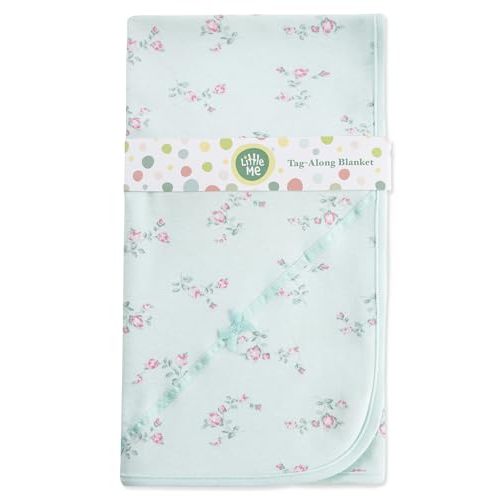Little Me Unisex Baby Swaddling Receiving Blankets, Floral Spray, One Size