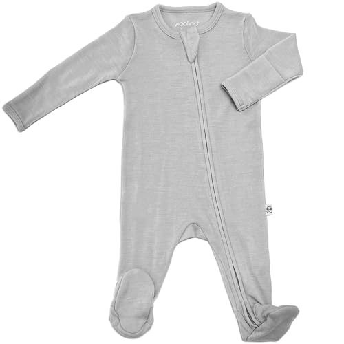 Woolino Toddler Footie Sleeper, Merino Wool Baby Pajamas, One-Piece Sleeper Jumpsuit, Front Zip Footie Romper for Unisex