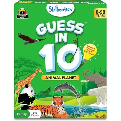 Skillmatics Card Game - Guess in 10 Animal Planet, Perfect for Boys, Girls, Kids, and Families Who Love Toys, Board Games, Gifts for Ages 6, 7, 8, 9