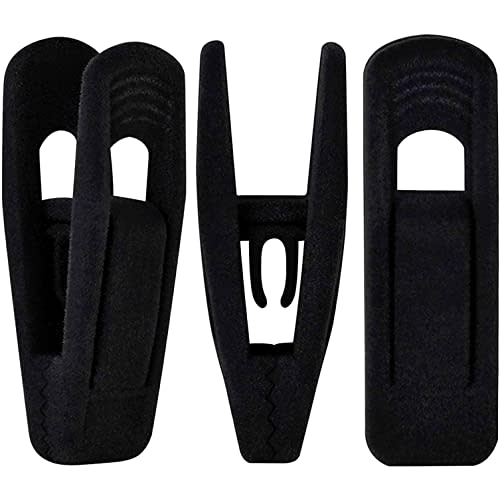 TOFIIGREM Black Velvet Hangers Clips 20 PCS, Non-Slip Velvet Clips for Suit Pant Skirt Hanger, Strong Finger Clips Perfect for Thin Flocking Hangers
