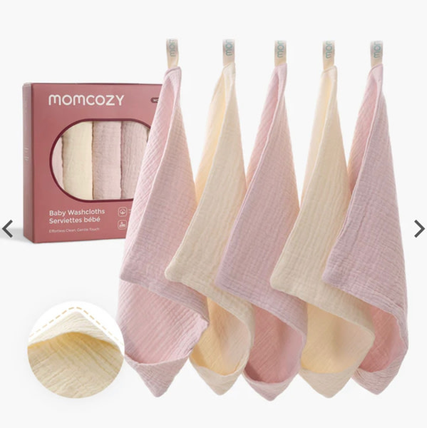Momcozy Baby Washcloths – Soft 4-Layer Cotton, Gentle for Newborns