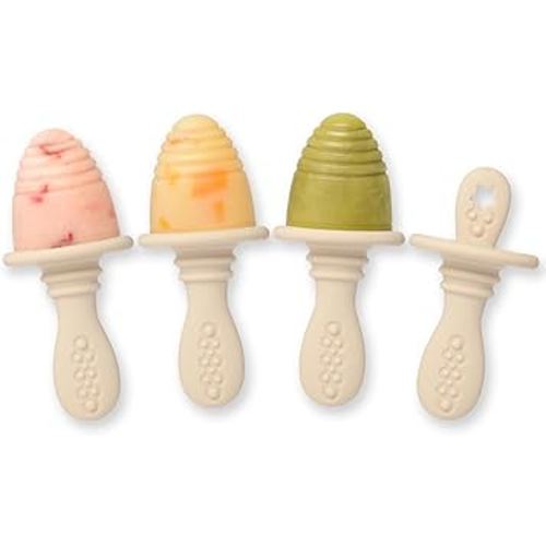 PrimaStella Silicone Petite Pops - Baby Popsicle Mold - BPA Free - Dishwasher Safe - 4 months+ (Oat Teether Pops)