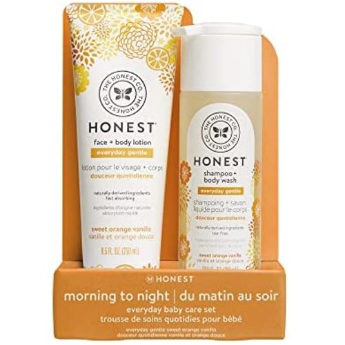 The Honest Company 2-in-1 Cleansing Shampoo + Body Wash and Face + Body Lotion Bundle | Gentle for Baby | Naturally Derived | Citrus Vanilla Refresh, 18.5 fl oz