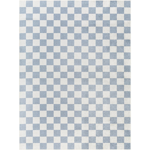 Jules Checkered Denim Area Rug