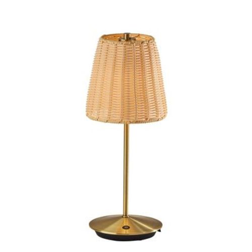 Adesso Benny Cordless Table Lamp (includes Led Light Bulb) Antique Brass: Etl Listed, Touch Sensor, 3-way Dimming