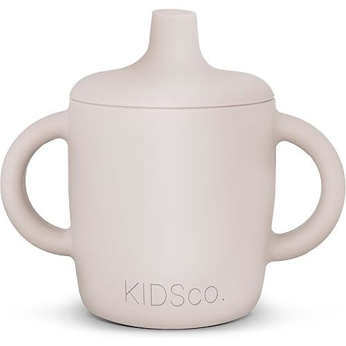 Silicone Sippy Cup and Training Cup for Baby 6 months+ Soft Spout and Handles Unbreakable Easy Grip for Babies 6-12 months and Toddlers 1-3 years 5oz/150ml (Sandy Shore)