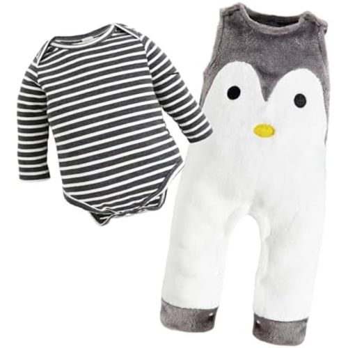 JiAmy Baby Overalls Long Sleeve Baby Boy Girl Outfits Animal Two-piece Set Baby Boy Fall Winter Clothes