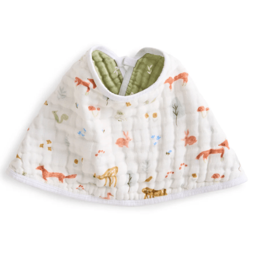 aden + anais Essentials Cotton Muslin Burpy Bib in Sage Woodland
