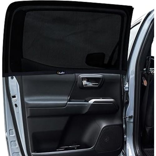 EcoNour Car Rear Window Sun Shades Compatible for Toyota Tacoma | 2Pack Breathable Sunshade with 100% UV & Mosquito Protection | Mesh Rear Window Covers for Privacy & Blackout-Car Window Accessories