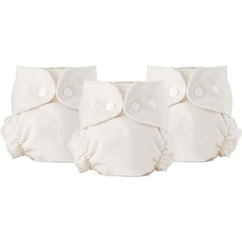 Esembly Cloth Diaper Inner, Trim-Fitting, Certified Organic Cotton, Reusable and Absorbent Leak-Proof Inserts with Snap Closure for Eco-Friendly Diapering, 3-Pack, Size 1 (7-17lbs)