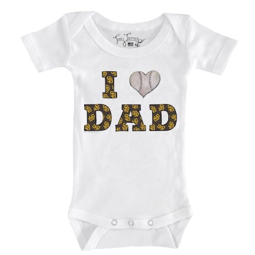 Infant San Diego Padres Tiny Turnip White I Love Dad Bodysuit