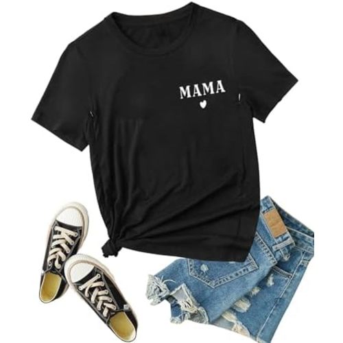 Funny Mama Shirt for Women Maternity Nursing Shirt Cute Leopard Heart Graphic Tees Friendly Zip Breastfeeding Tops