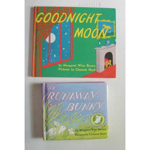 Two Margaret Wise Brown Children's Books - The Runaway Bunny and Goodnight Moon - Illustrated by Clement Hurd - Two Hardcover Books