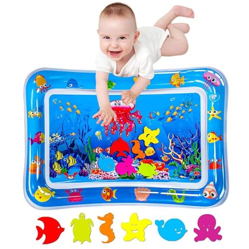 ZHUYNXIR Infant Play mat, Inflatable Play Mat Water Cushion Baby Water mat, Fun Early Development Activity Play Center for Newborn (27.5x20 in)