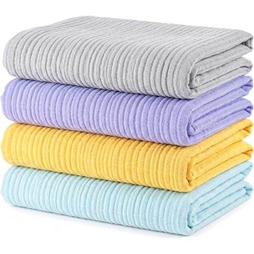 Muslin Swaddle Blankets for Newborns, 4 Pack Multipurpose 100% Organic Cotton, Ultra Soft Breathable Receiving Blanket 47 x 47 inches, Swaddle Wrap for Baby Boys & Girls