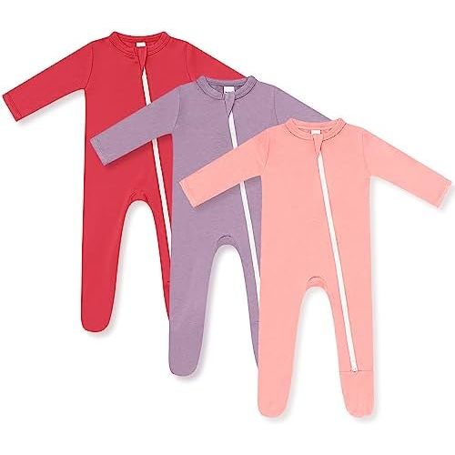 HAPIU Rayon from Bamboo Baby Footed Pajamas, 2 Way Zipper YKK, Footie for Baby Boy Girls, Newborn-24 Months