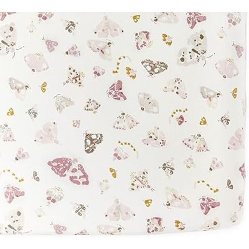 Pehr Crib Sheet, Daydreamer | Breathable Brushed Organic Cotton for Soft Sleep | Snug Fit | Reusable Fabric Bag Packaging | Standard Crib Mattresses up to 52”L x 28”W x 8”H